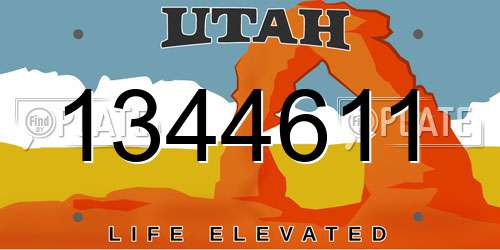 1344611 Utah License Plate