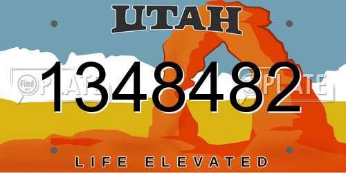 1348482 Utah License Plate