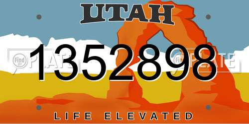 1352898 Utah License Plate
