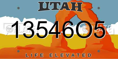 13546O5 Utah License Plate