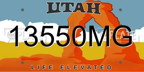 13550MG Utah License Plate