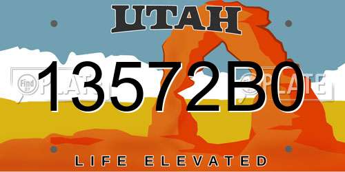 13572B0 Utah License Plate
