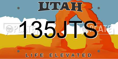 135JTS Utah License Plate