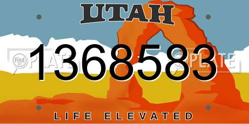 1368583 Utah License Plate