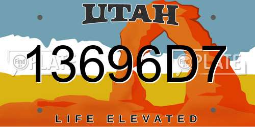 13696D7 Utah License Plate