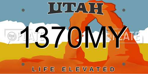 1370MY Utah License Plate