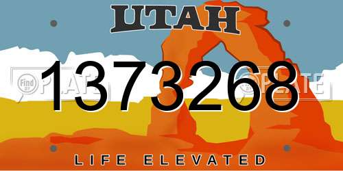 1373268 Utah License Plate