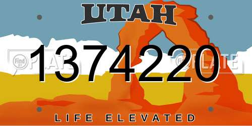 1374220 Utah License Plate