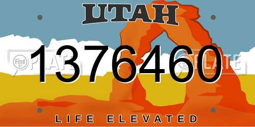 1376460 Utah License Plate
