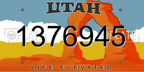 1376945 Utah License Plate