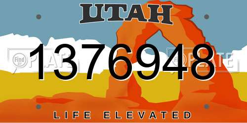1376948 Utah License Plate