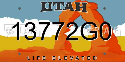 13772G0 Utah License Plate