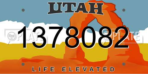 1378082 Utah License Plate