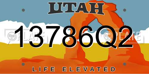 13786Q2 Utah License Plate