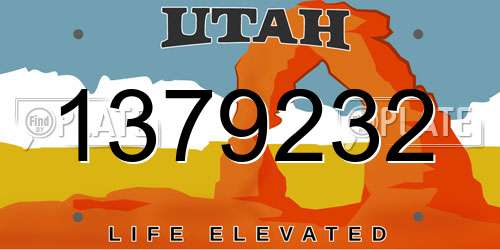 1379232 Utah License Plate