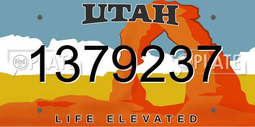1379237 Utah License Plate