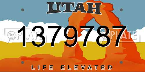 1379787 Utah License Plate