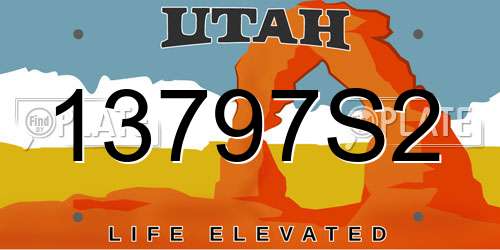 13797S2 Utah License Plate