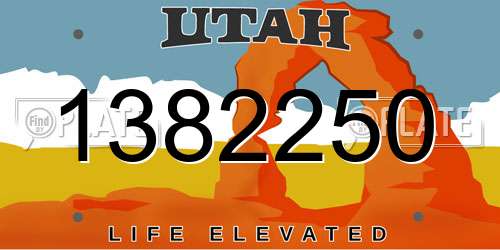 1382250 Utah License Plate