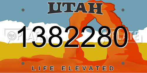 1382280 Utah License Plate