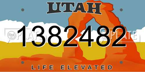 1382482 Utah License Plate