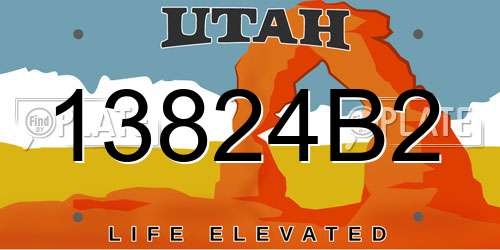 13824B2 Utah License Plate