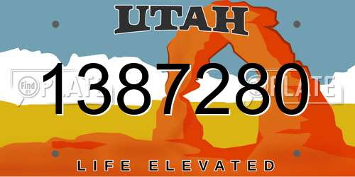 1387280 Utah License Plate
