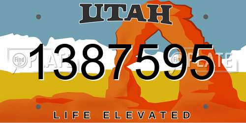 1387595 Utah License Plate