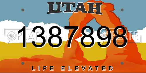 1387898 Utah License Plate