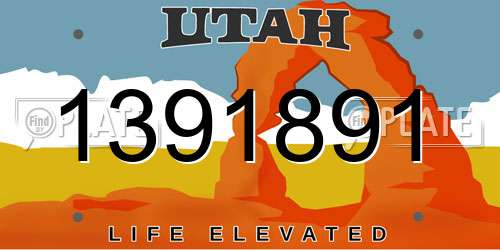 1391891 Utah License Plate