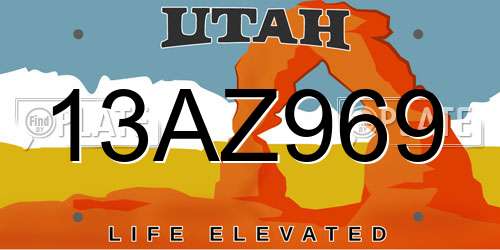 13AZ969 Utah License Plate