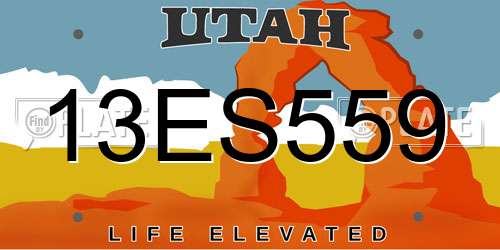 13ES559 Utah License Plate