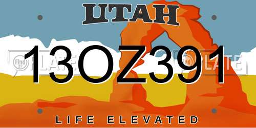 13OZ391 Utah License Plate