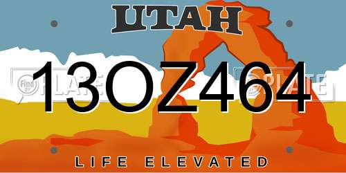 13OZ464 Utah License Plate