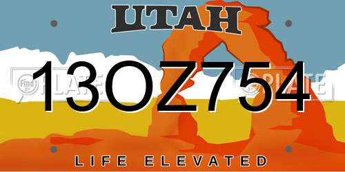 13OZ754 Utah License Plate