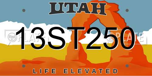 13ST250 Utah License Plate