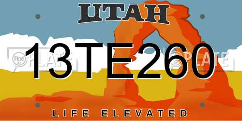 13TE260 Utah License Plate