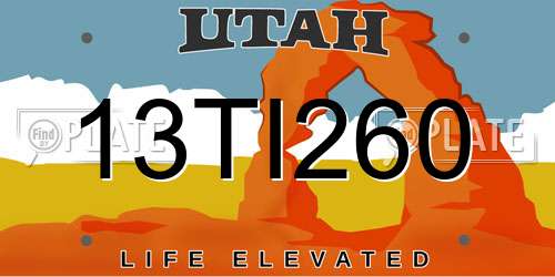 13TI260 Utah License Plate