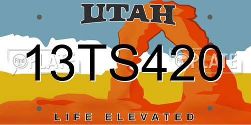 13TS420 Utah License Plate