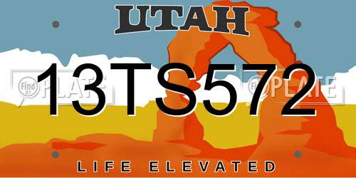 13TS572 Utah License Plate