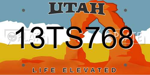 13TS768 Utah License Plate