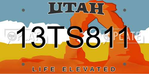 13TS811 Utah License Plate