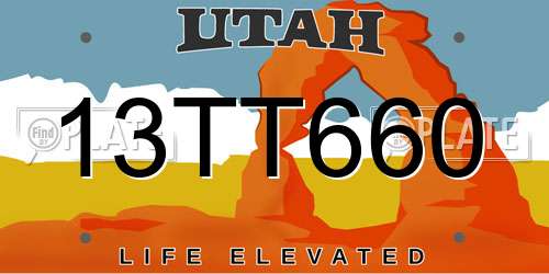 13TT660 Utah License Plate