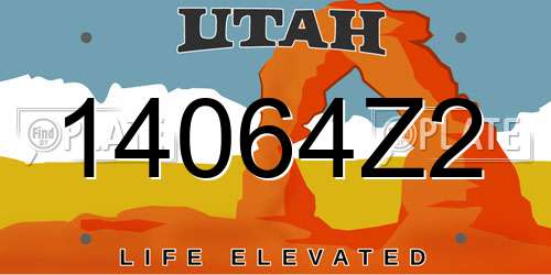 14064Z2 Utah License Plate