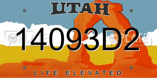 14093D2 Utah License Plate