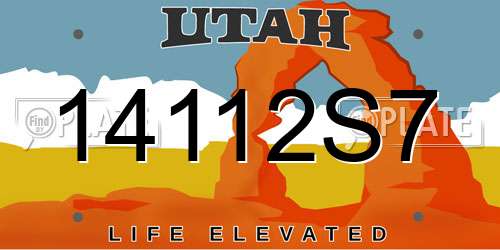 14112S7 Utah License Plate