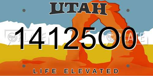 14125O0 Utah License Plate