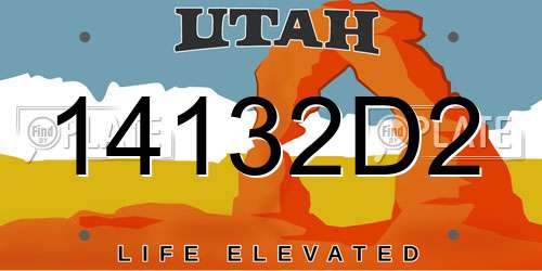14132D2 Utah License Plate
