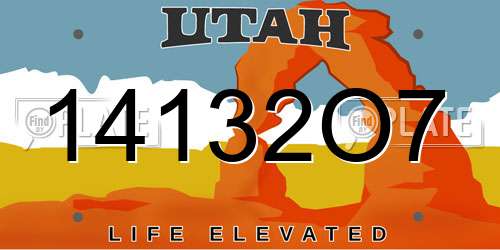 14132O7 Utah License Plate
