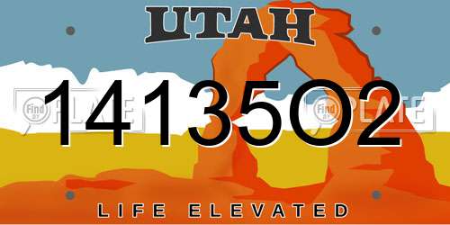 14135O2 Utah License Plate
